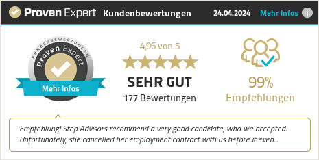 Kundenbewertungen & Erfahrungen zu Step Advisors GmbH. Mehr Infos anzeigen.
