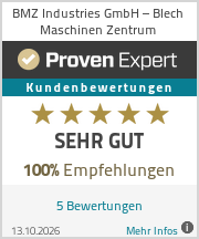 Erfahrungen & Bewertungen zu BMZ Industries GmbH – Blech Maschinen Zentrum
