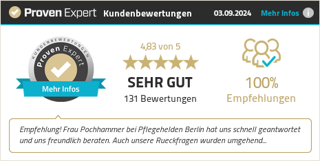 Kundenbewertungen & Erfahrungen zu Pflegehelden® Berlin. Mehr Infos anzeigen.