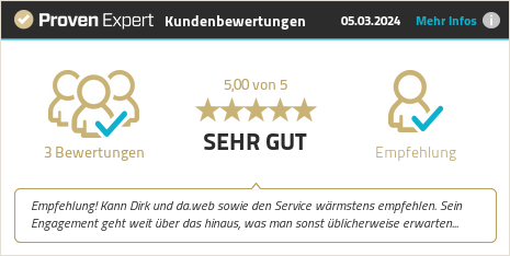 Kundenbewertungen & Erfahrungen zu Dirk Auerbach | da.web. Mehr Infos anzeigen.