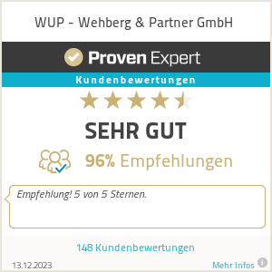 Erfahrungen & Bewertungen zu WUP - Wehberg & Partner GmbH