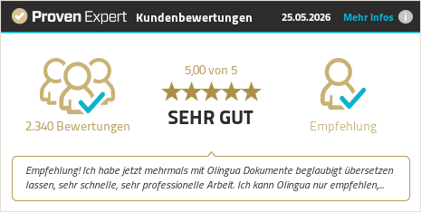 Erfahrungen & Bewertungen zu Olingua Übersetzungen anzeigen