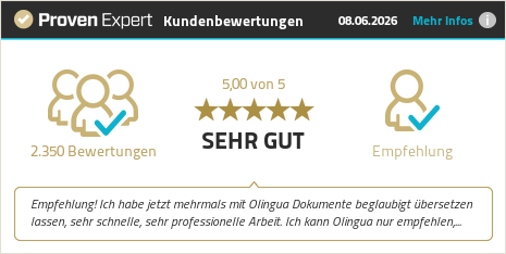 Erfahrungen & Bewertungen zu Olingua Übersetzungen anzeigen
