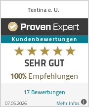 Erfahrungen & Bewertungen zu Textina e. U.