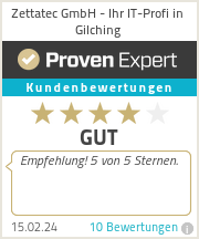 Erfahrungen & Bewertungen zu Zettatec GmbH - Ihr IT-Profi in Gilching