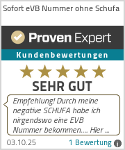 Erfahrungen & Bewertungen zu Sofort eVB Nummer ohne Schufa ⭐✔️