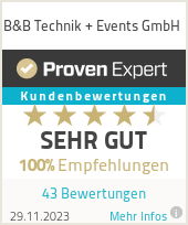 Erfahrungen & Bewertungen zu B&B Technik + Events GmbH