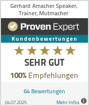 Erfahrungen & Bewertungen zu Gerhard Amacher Speaker, Trainer, Mutmacher