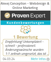Erfahrungen & Bewertungen zu Alexej Conception - Webdesign & Online Marketing