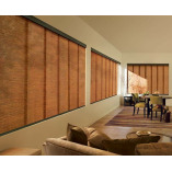 wood panel window blind