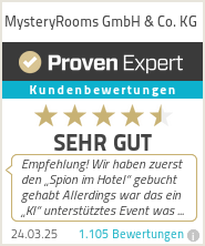 Erfahrungen & Bewertungen zu MysteryRooms GmbH & Co. KG