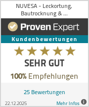 Erfahrungen & Bewertungen zu NUVESA - Leckortung, Bautrocknung & Wasserschadensanierung