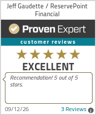 Ratings & reviews for Jeff Gaudette / ReservePoint Financial