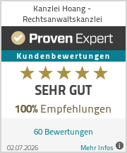 Erfahrungen & Bewertungen zu Kanzlei Hoang - Rechtsanwaltskanzlei