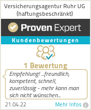 Versicherungsmakler Bochum - Sehr gute Bewertung bei ProvenExpert
