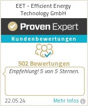 Erfahrungen & Bewertungen zu EET - Efficient Energy Technology GmbH