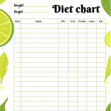 Diet chart diet tracker from Printbales