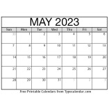 May 2023 Calendar