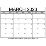March Calendar 2023