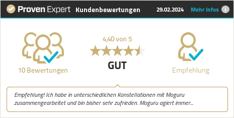 Kundenbewertungen & Erfahrungen zu moguru GmbH. Mehr Infos anzeigen.