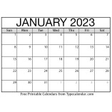 January Calendar 2023