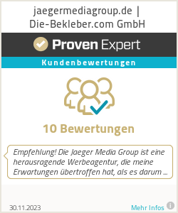 Erfahrungen & Bewertungen zu jaegermediagroup.de | Die-Bekleber.com GmbH