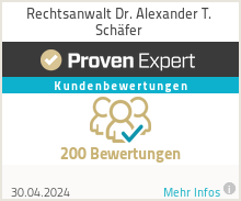 Erfahrungen & Bewertungen zu Rechtsanwalt Dr. Alexander T. Schäfer