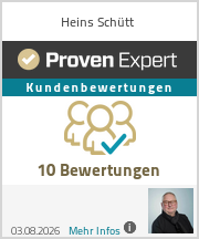 Aktuelles Bewertungssiegel von ProvenExpert für Heins A. Schütt