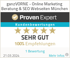 Erfahrungen & Bewertungen zu ganzVORNE - Online Marketing Beratung & SEO Webseiten München