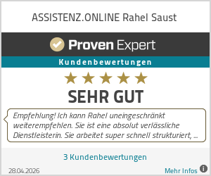 Erfahrungen & Bewertungen zu ASSISTENZ.ONLINE Rahel Saust