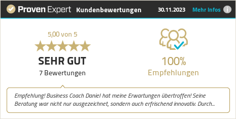 Kundenbewertungen & Erfahrungen zu Daniel Zerr - Business Coach. Mehr Infos anzeigen.